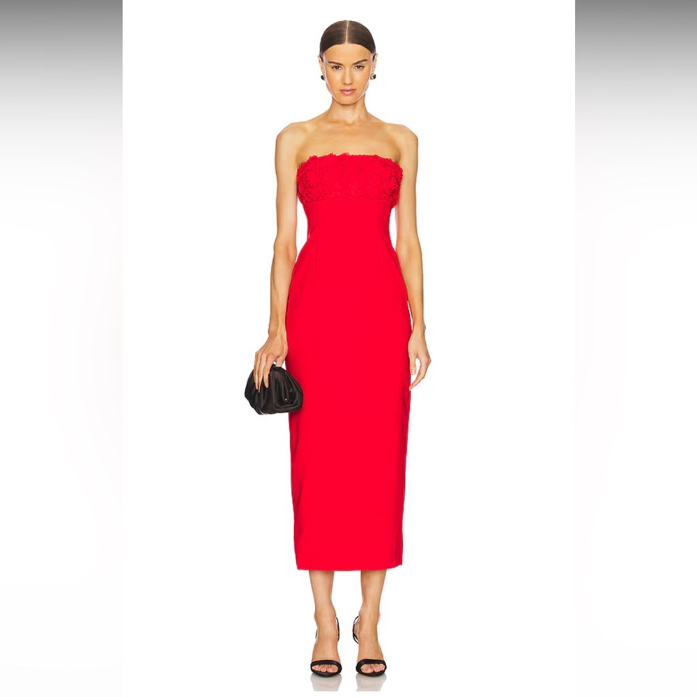 REVOLVE Red Strapless Sheath Dress Cocktail - Lottie Midi Dress